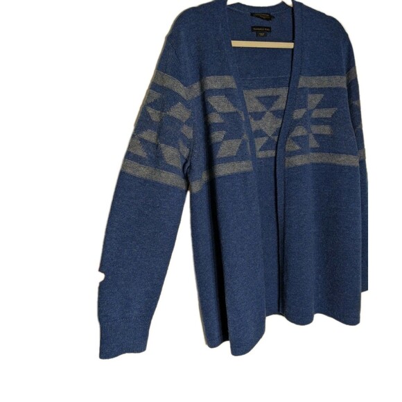 PENDLETON Washable Wool Women’s Size XL Open Cardigan Sweater Geometric Blue - Picture 3 of 8